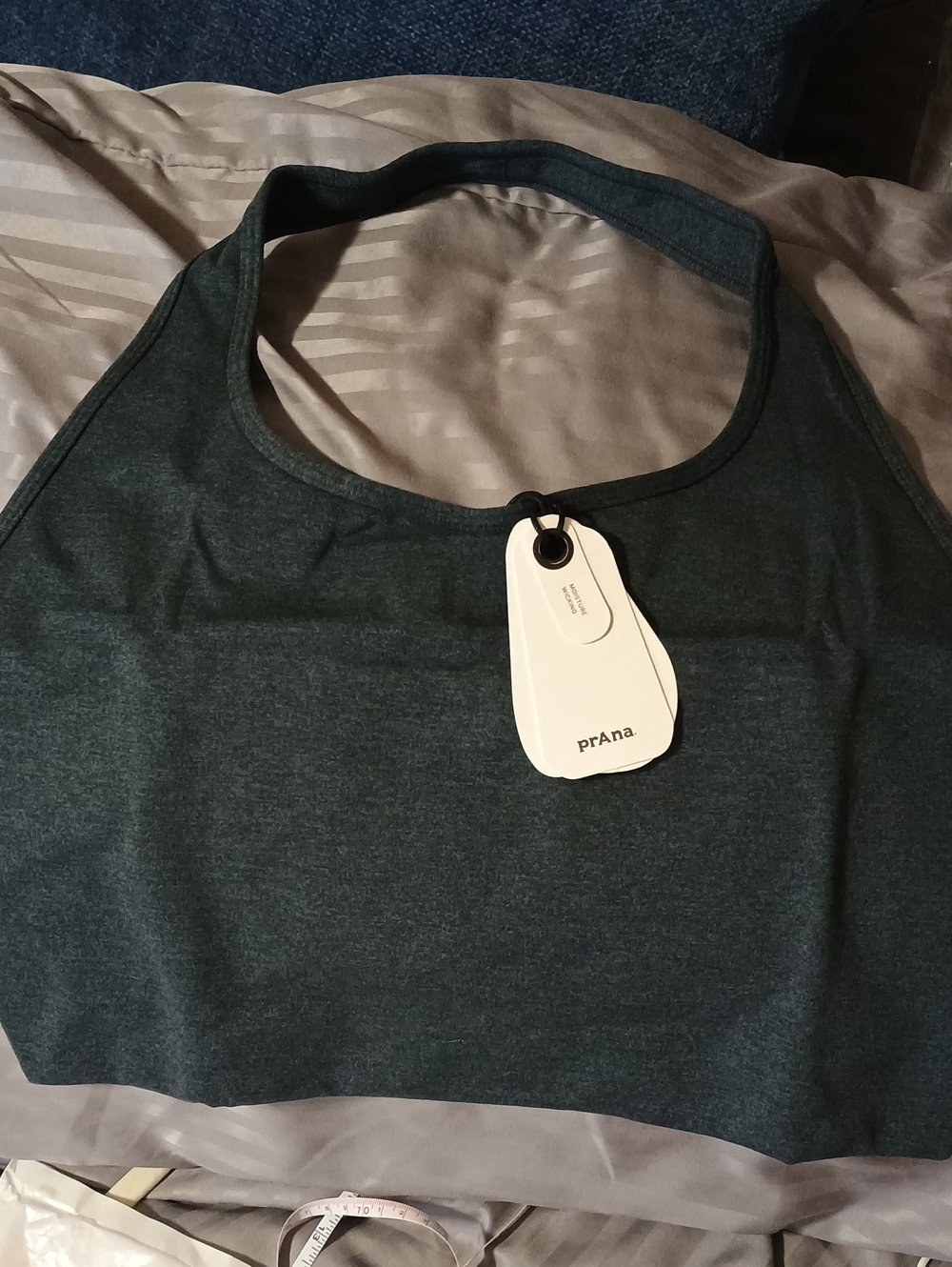 NWT prAna Heavana Halter Top " Stormy Night" Yoga Bra Tank Large